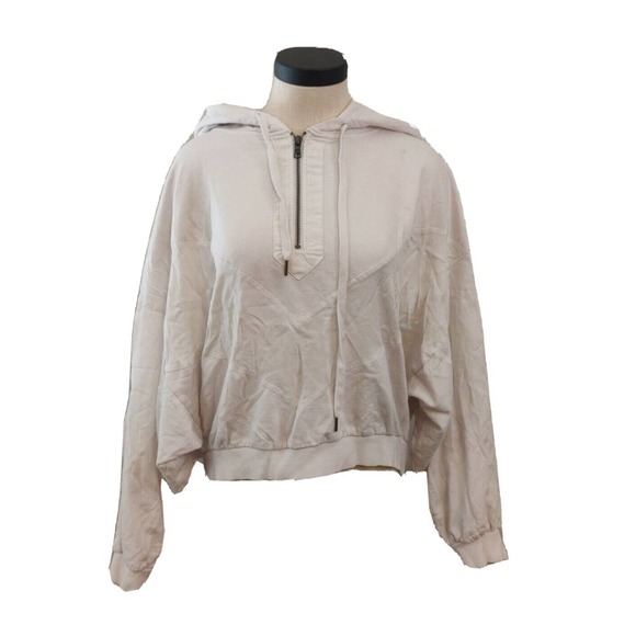 Victoria's Secret Tops - Pink Victoria's Secret Women's Hoodie Sweatshirt Quarter Zip White Size Large